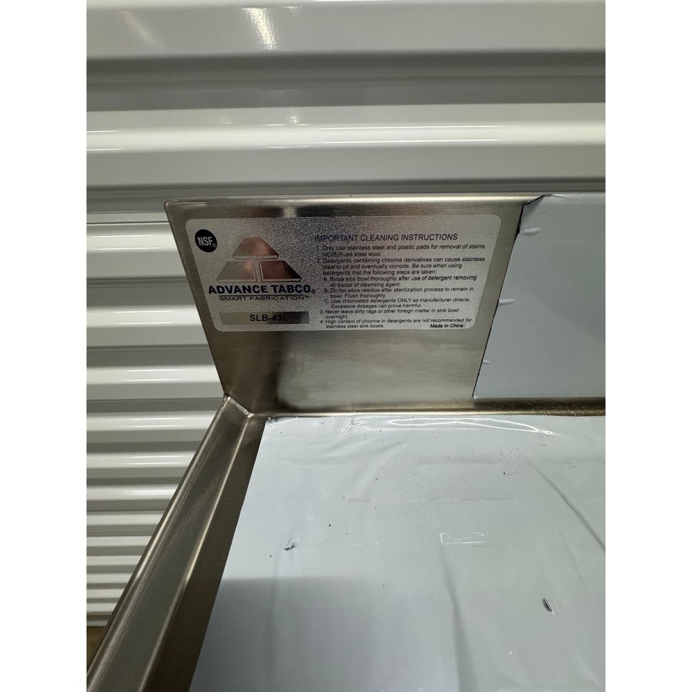 Advance Tabco SLB-43L 3 Compartment Underbar Sink w/ Right Drainboard 48" W - Picture 5 of 7